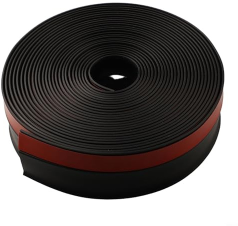 Bande d'étanchéité en caoutchouc pour porte de garage - 10 m - Résistante aux intempéries - Pour la maison et le garage (noir, 10 m)