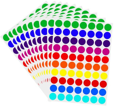 40 Blatt Punktaufkleber Klebepunkte, 19mm Runde Aufkleber Etiketten Markierungspunkte Selbstklebende für Kalender, Basteln, Papier (2800 stück)