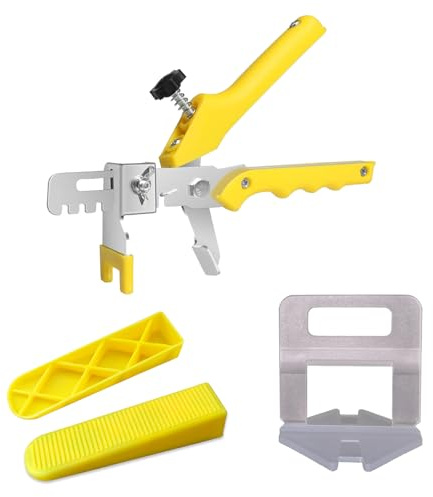 Fliesen Nivelliersystem 1,5mm 1500 Stück Fliesen Nivelliersystem 210 Keile 1 Zange, Verlegesystem Fliesenverlegung Fliesenverlegehilfe Fliesenverlegesystem Fliesennivelliersystem Höhe 1,5-12 mm