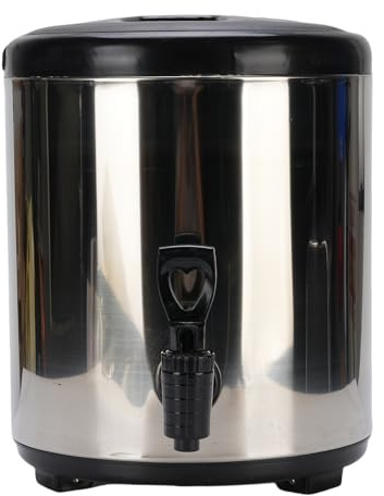 Dispensador de Bebidas con Aislamiento de 6L - Acero Inoxidable 304 para Bebidas Calientes y Frías Ideal para Té Leche Jugo y Sopa (Plata)