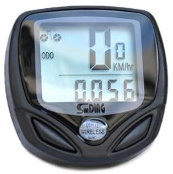 Wireless Computer, LCD Odometer Speedometer with Clock Stopwatch, Waterproof Bike Cycle Computer for 2.5cm Handlebar