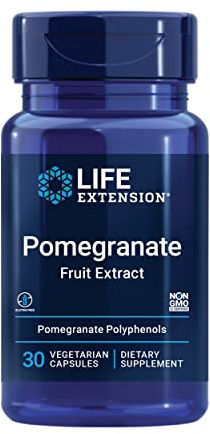 Life Extension Pomegranate Fruit Extract, 500 mg, antioxidant polyphenols for Cardiovascular Health, superfood, Gluten Free, Non-GMO, Vegetarian, 30 Capsules