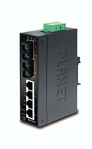 PLANET Industrieller Fast Ethernet Switch 4-Port 10/100 Mbps RJ45 + 2-Port 100Base-FX IP30 Temp Range -40øC - 75øC