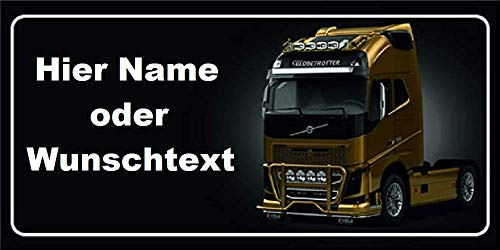 Volvo Nummernschild Selbst Gestalten und Bedrucken Witterungsbeständig Ideale Geschenkidee Metallschild Aluminium-Schild individuelles Trucker-Accessoire LKW-Zubehör Aluschild Kennzeichen-Schilder