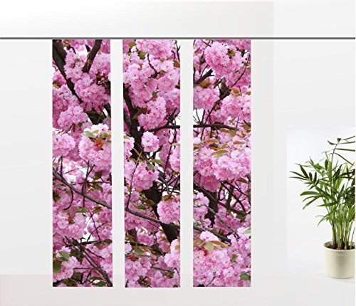 gardinen-for-life Flächenvorhang Frühlingsduft, 3 Frühlings - Schiebevorhänge, Jew. Gr.60x260 cm