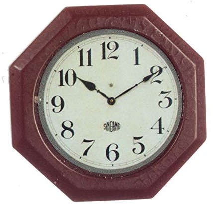 Puppenhaus Octagon Geformt Wand Uhr Miniatur 1:12 Maßstab Zubehör