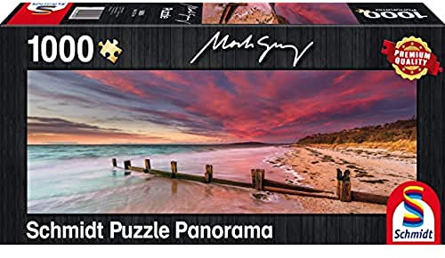 Schmidt Spiele Puzzle 59395 - Mark Gray McCrae Beach, Mornington Peninsula, Victoria, Australia, Panoramapuzzle, 1000 Teile