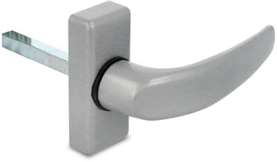 Amig - Manilla de Aluminio, Modelo Delta, Medida: 121 x 72 mm, Cuadradillo de 8 mm, Óptimo para Puertas de Interior o Exterior, Acabado: Plata