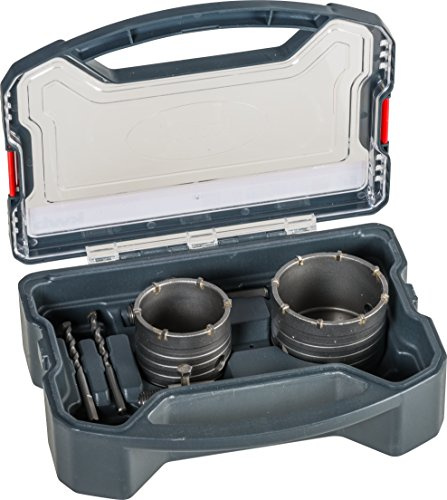 Kwb Power-Box Core Bit Set with Diameter Size 68 mm and 82 mm - Carbide-Tipped, Impact-Resistant, Incl. - 2X Centre Drill, SDS Plus and Hexagonal Shaft