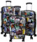 Trendyshop365 Motivkoffer Hartschalen-Reisekoffer Trolley - Design Weltreise Paris New York Athen Rio (Koffer-Set 3-teilig)