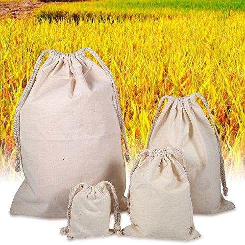 Cordon En Coton Sacs, Ménage Uni Avec Cordon En Coton De Stockage Sac à Linge Sac De Rangement Pour Voyage Home Use, 22 * 28cm
