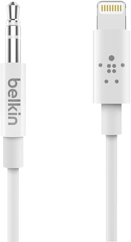 Belkin AV10172bt03-WHT 3.5mm Audio Cable With Lightning Connector, White