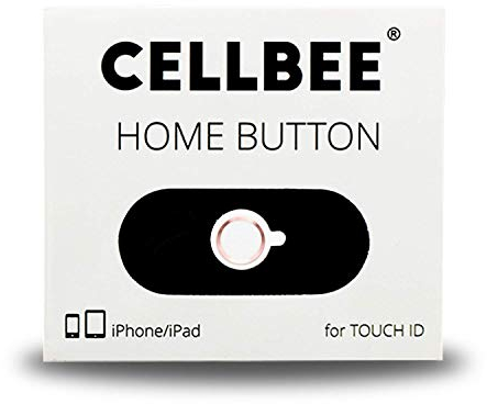 CellBee Compatible With iPhone iPad Home Button Touch ID Sticker Rose Gold Ring 2.0 - Top-Up For iPhone 6 6s 7 8 Plus iPad Air Mini Tempered Glass