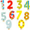 alles-meine.de GmbH 10 TLG. Set: Geburtstagszahlen - Holz - Zahlen von 0 bis 9 - Zahlenstecker - für Geburtstagsring/Geburtstagszug/Geburtstagskranz - Kinder bunt/blau - ge..
