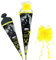 mit LED Lichter + 3D Neonfarbe ! Schultüte - Biker - Motorrad - 70 cm - mit Holzspitze - rund - incl. Schleife - Filzbschluß - Zuckertüte - Roth - Spitze ..
