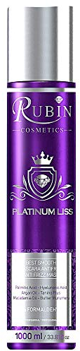 Rubin Cosmetics Platinum Liss Brazilian Keratin Hair Treatment, Protein Glättung und Behandlung 0% Formaldehyde, 1000ml /1L für gefärbte, helle Haare mit Orange-Duft, sauber, glättet