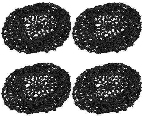 Beaupretty 4pcs Haarnetz Zum Schlafen Elastische breite Haarnetzbänder Snood Cover Rayon Net Haarnetz Mütze Hut zum Schlafen Häkeln Haarnetz Schwarz