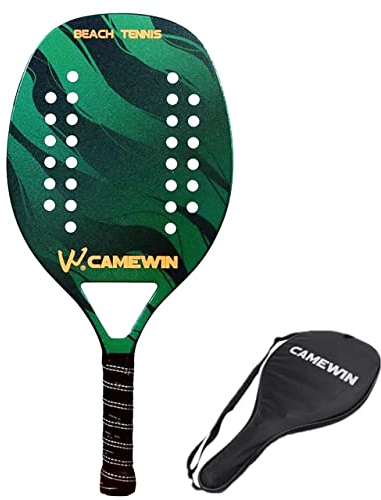 Racchetta da beach tennis, in fibra di carbonio, con nucleo in memory foam EVA, racchetta da tennis da spiaggia con custodia (1 pezzo)
