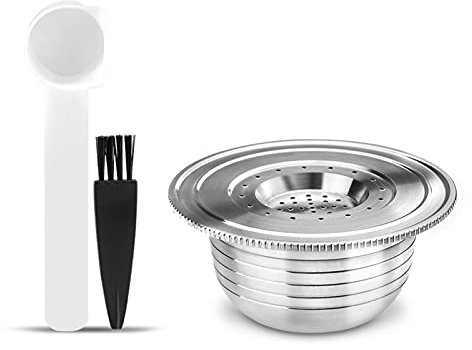 Zwbfu Capsules de café rechargeables en acier inoxydable avec brosse de rechange pour machines Bialetti