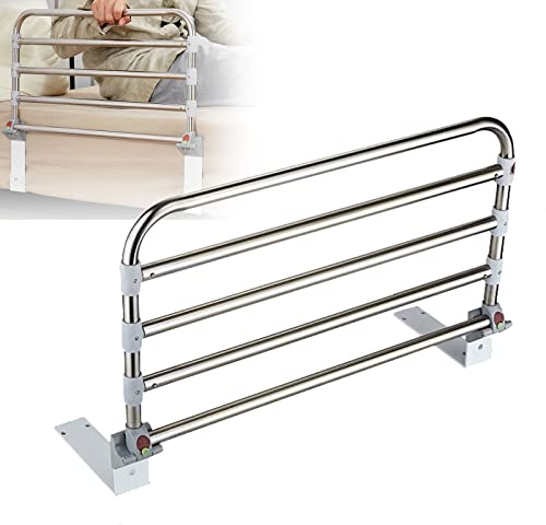 DBMGBd Bettgitter für Erwachsene Klappbar - Bett Rausfallschutz - Haltegriffe für Senioren - Edelstahl - Bettschiene Geeignet für ältere Schwangere Und Behinderte