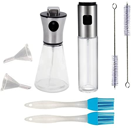 ELECTROHOGAR Spray Huile Olive et Vinaigre | Pour Une Cuisson Saine | 100ML + 200ML + 6 Ustensiles | Spray de Cuisson pour Salade, Pain, Barbecue (PACK 2)
