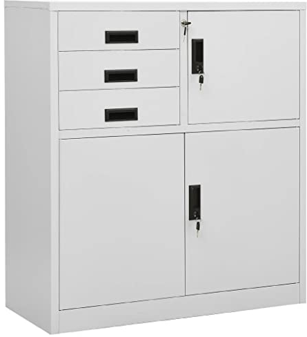 vidaXL Büroschrank Aktenschrank Metallschrank Stahlschrank Lagerschrank Aufbewahrungsschrank Schrank Büromöbel Hellgrau 90x40x102cm Stahl