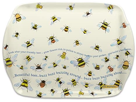 Buzzing Bees - Emma Ball Colourful Medium Melamine Tray - 35cm