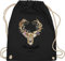 Turnbeutel Rucksack - Kompatibel Oktoberfest - Herzmädl Hirsch Geweih Hirschgeweih Madl - Unisize - Schwarz - oktoberfest-tasche trachten name turnsack trachtenrucksack bayrisch herz rucksäcke