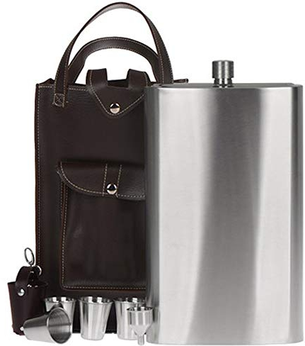 Hip Flask Grande Capacité 5000ml 5kg Chargé Épais 304 En Acier Inoxydable Portable Hip Flask Bouteille D'eau Extérieure Avec Fuite De Vin (Color : C1, Size : 5000ml) (C1 5000ml)