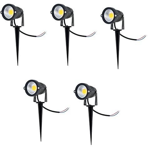 NONDK 5X IP65 LED Luz del Cesped del Paisaje Al Libre Proyector de Jardin 5W 12V AC DC