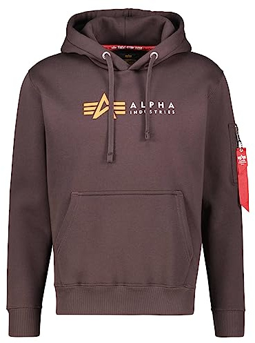 Alpha Industries Alpha Label Hoody Kapuzensweat für Herren Hunter Brown