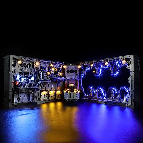 GEAMENT LED Licht-Set Kompatibel mit Lego Bathöhle - Schaukasten (Batcave - Shadow Box) - Beleuchtungsset für 76252 (Modell-Set Nicht enthalten)