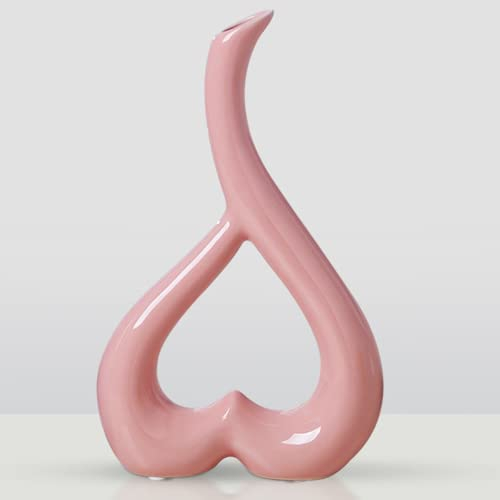 Arawat Vaso In Ceramica Cuore Rosa Vasi Decorazione Soggiorno Moderno Tulipano Vaso Fiore Vaso Decorazione Tavola Vaso Per Fiori Erba Pampa Decorazione Estetica Nordica Vasi Regalo 26 Cm