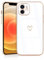 JRIANY for iPhone 12 Case, Protective Flexible Silicone Case with Cute Design Love Heart Pattern Shockproof Bumper Cover Compatible with Apple iPhone 12 - White