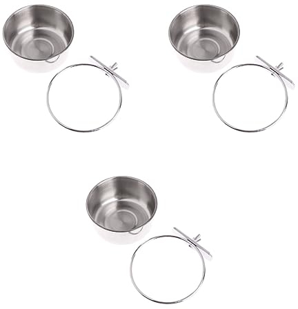 POPETPOP Hamster Zubehör 3 Stück Kaninchen-Futternapf Metallkrug Outdoor-Vogelfutterstation Snack-Tablett Kaninchen-Zubehör Frettchen-Futter Vogelkäfig Tränke Vogelkäfig Hängenapf Sittich