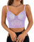 Segreto Canotta da donna con paillette, senza maniche, con spalline sottili, sexy, per festival, feste, club, camisole, Paillettes viola, M