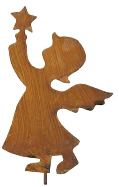 Generisch Roststecker Metall Deko Engel Weihnachten Figur Himmelsbote Gartendeko Stecker 39 x 18 cm