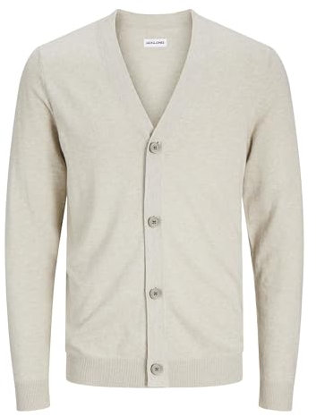JACK & JONES Jjeemil Knit Button Cardigan Noos Cardigan da Uomo, Oatmeal. Dettagli: Melange, S