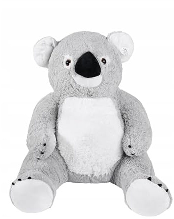 Gustaw Teddybär Groß XXL Koala - Plüschbär, Kuschelbär XXL Plüschtier, Spielgefährte und Deko in einem - Stofftier, Plüschtier Kuscheltier Teddy Bear (weiß und grau, 220cm)