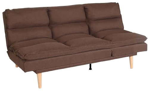 Mendler Schlafsofa HWC-M79, Gästebett Schlafcouch Couch Sofa, Schlaffunktion Liegefläche 180x110cm - Stoff/Textil braun