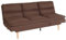 Mendler Schlafsofa HWC-M79, Gästebett Schlafcouch Couch Sofa, Schlaffunktion Liegefläche 180x110cm - Stoff/Textil braun