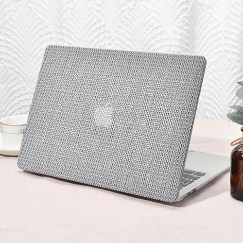 Vozehui Compatible avec MacBook Air 13 inch Étui 2022 2021 2020 2019 2018 Release A1932 A2179 M1 A2337 Touch ID, Élégant Cuir Plastique Coque Rigide Plastique Transparent Housse de Clavier