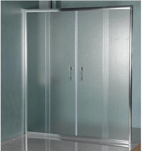 Box doccia 160 cm Apertura Centrale Quattro Cristalli MuroMuro In Cristallo Temperato Satinato