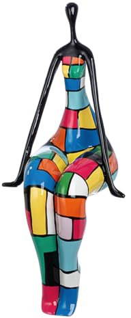 Casablanca Kantensitzerfigur Lady - Kunstharz - Mehrfarbig/glänzend - Fraumotiv - Höhe 74 cm - Dekofigur - Skulptur - Wohnaccessoire - Geschenkidee