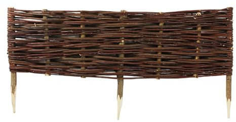 Beetbegrenzaung – Beeteinfassung Größe 100 x 30 cm – Weidenzaun – Weide Beetzaun zum Einschlagen in den Boden – Palisade zur Abtrennung von Blumenbeetwegen und Gartenbeeten