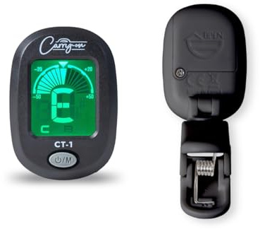 Carry-on CT-1 Chromatisches Stimmgerät für Gitarre, Bass, Ukulele C mit schwenkbarem LCD-Bildschirm, Schwarz