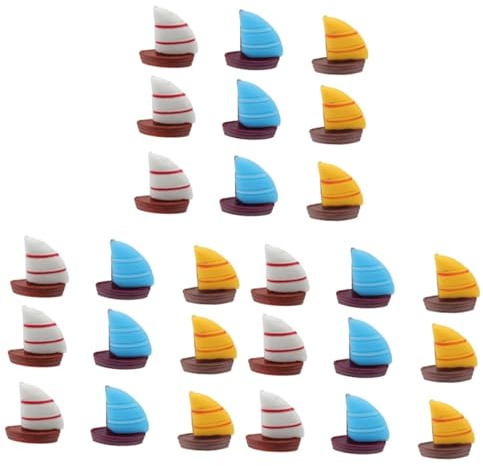 Cabilock 27 Pcs Small Sailing Boat Ornament Mediterranean Boat Ornament Sailboat Cake Boat Shaped Dessert Toppers Cake Toppers Miniature Scene Decoration Boat Shaped Decor Sailboat Model