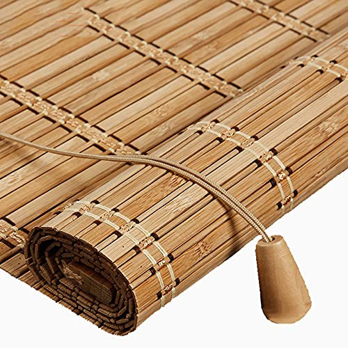 Bambus-Rollos für Fenster, Bambus-Lichtfilterung, kundenspezifische römische Farbtöne, Anti-UV, staubdicht, dekorativer Vorhang, für Innen- und Außen/Garten (50 x 100 cm)