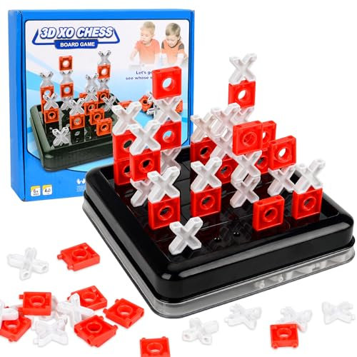 Yizemay Magnetisches Schachspiel, 3D Tic Tac Toe Spiel, 2 Spieler Brettspiele, Big Eat Small Game Eltern Kind Interaktion Kinder Spiele, Magnetisch Schachspiel Interaktives Tisch Brettspiel