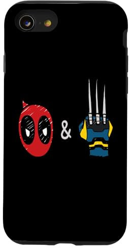 iPhone SE (2020) / 7 / 8 Marvel Studios Deadpool & Wolverine Mask & Claw Emoji Icons Case
